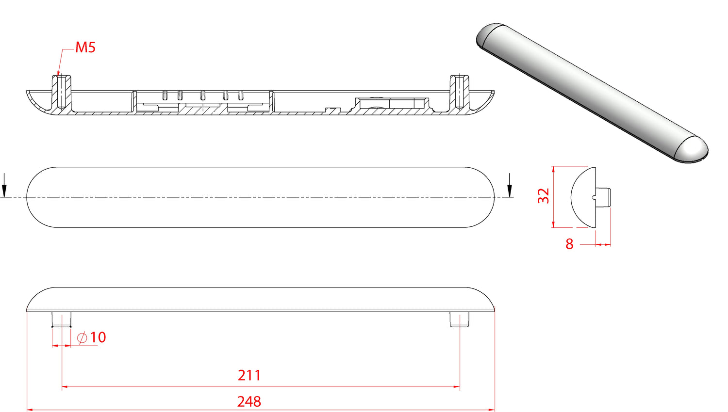 Ultion Sweet Door Handle Blanking Plate