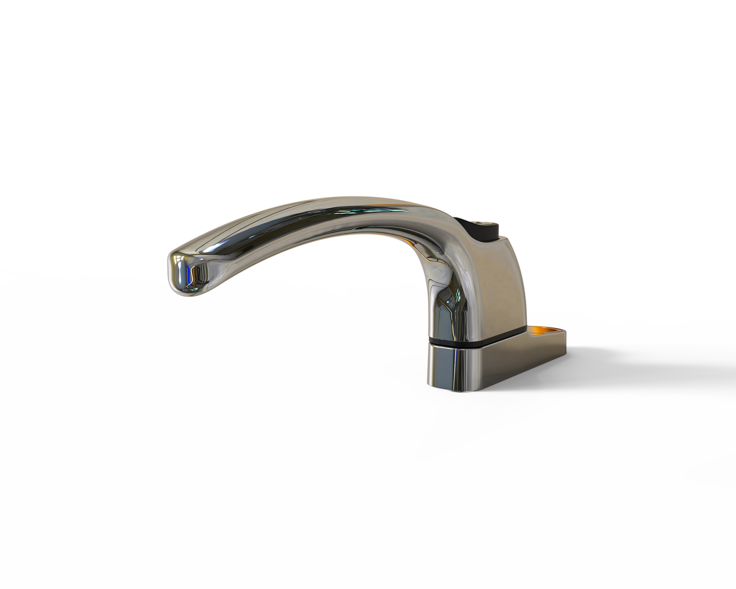 Chrome faucet on a white background