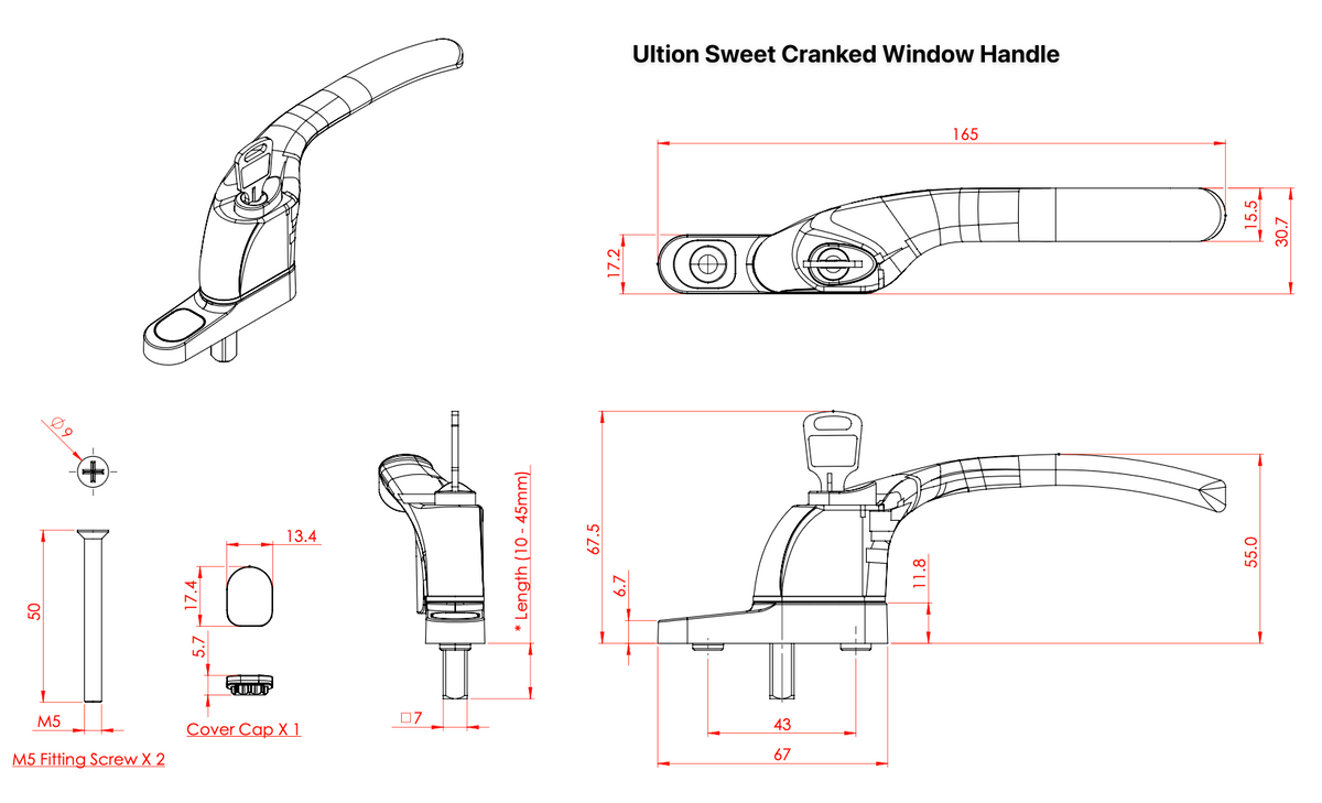 Ultion Window Handles (Espagnolette)