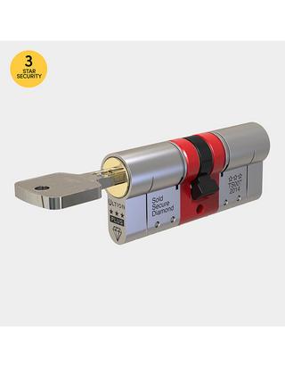 Ultion 3 Star Plus Euro Cylinder - Lock Anti Snap, Police Approved