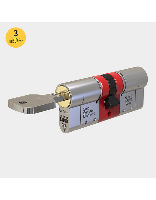 Ultion 3 Star Plus Euro Cylinder - Lock Anti Snap, Police Approved